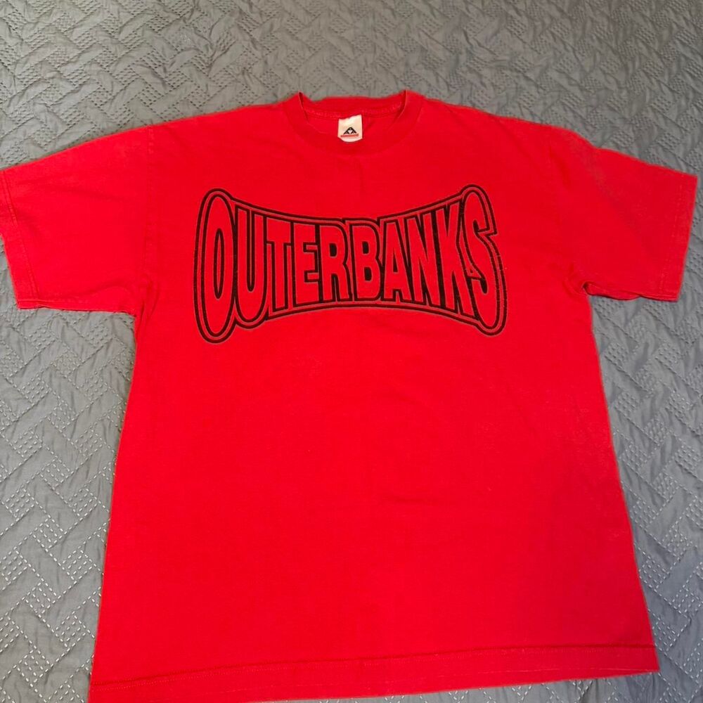 Vintage 00s OuterBanks red Y2K Size XL Men’s Surf Skate Graphic Tee